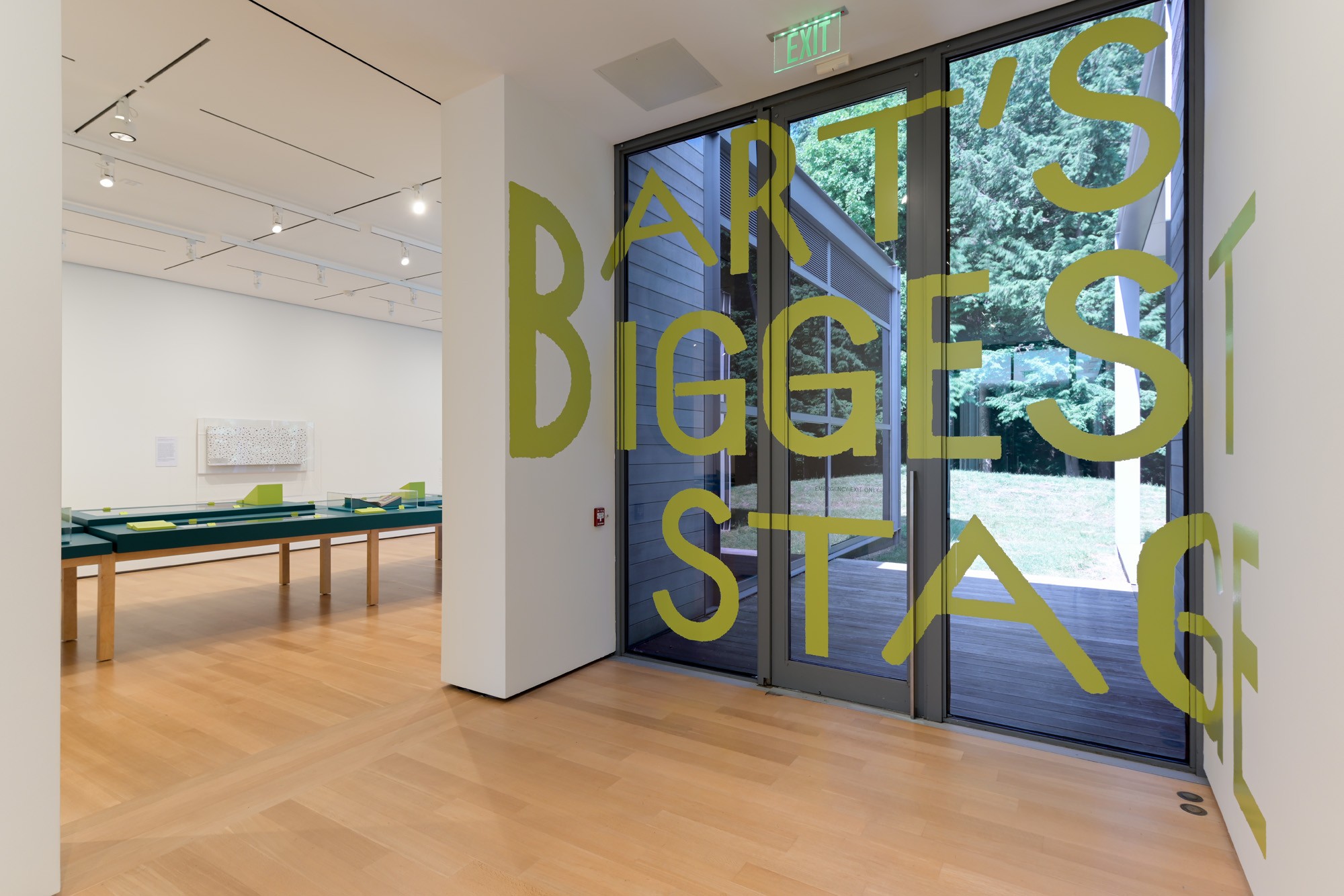 A view of the title wall from the exhibition