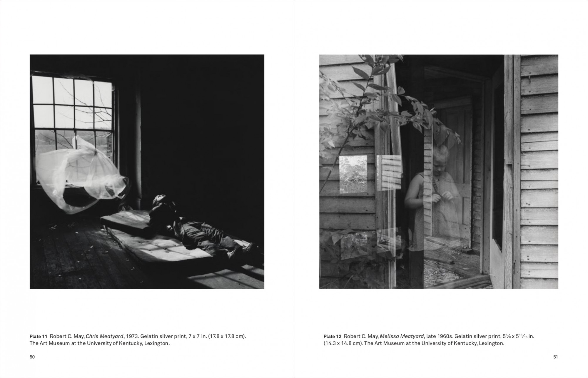 A spread from Kentucky Renaissance that features two portrait photographs by Robert C. May.