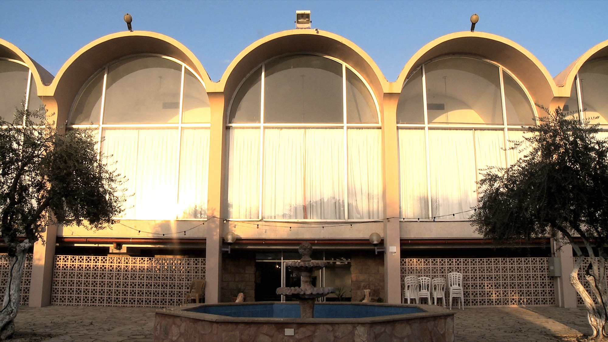 This image, from Nir Evron's 2011 film A Free Moment, depicts the city of Jerusalem as seen from an elevated perspective.